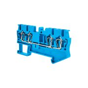 Клемма пружинная четырехпроводная, 2.5 мм², синяя